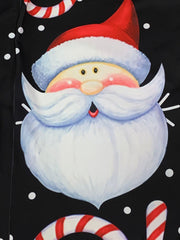 Santa Claus Snowflake Print V Neck Wide Leg Jumpsuit
