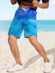 Hawaii Tropical Leaf Print Beach Shorts Quick Drying