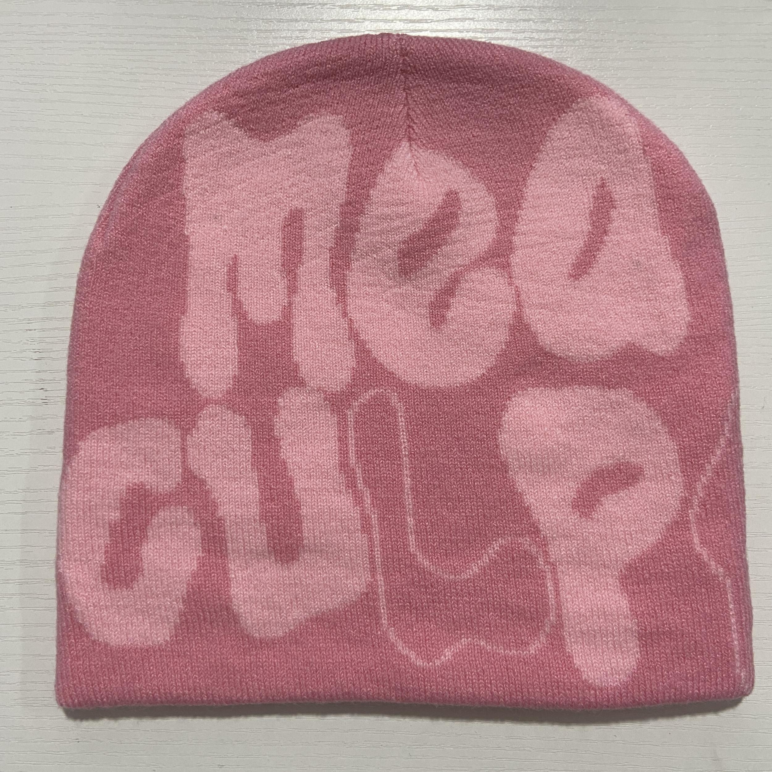 Y2K Knitted Jacquard Hip Hop Skull Cap Lightweight Warm Knit Hat