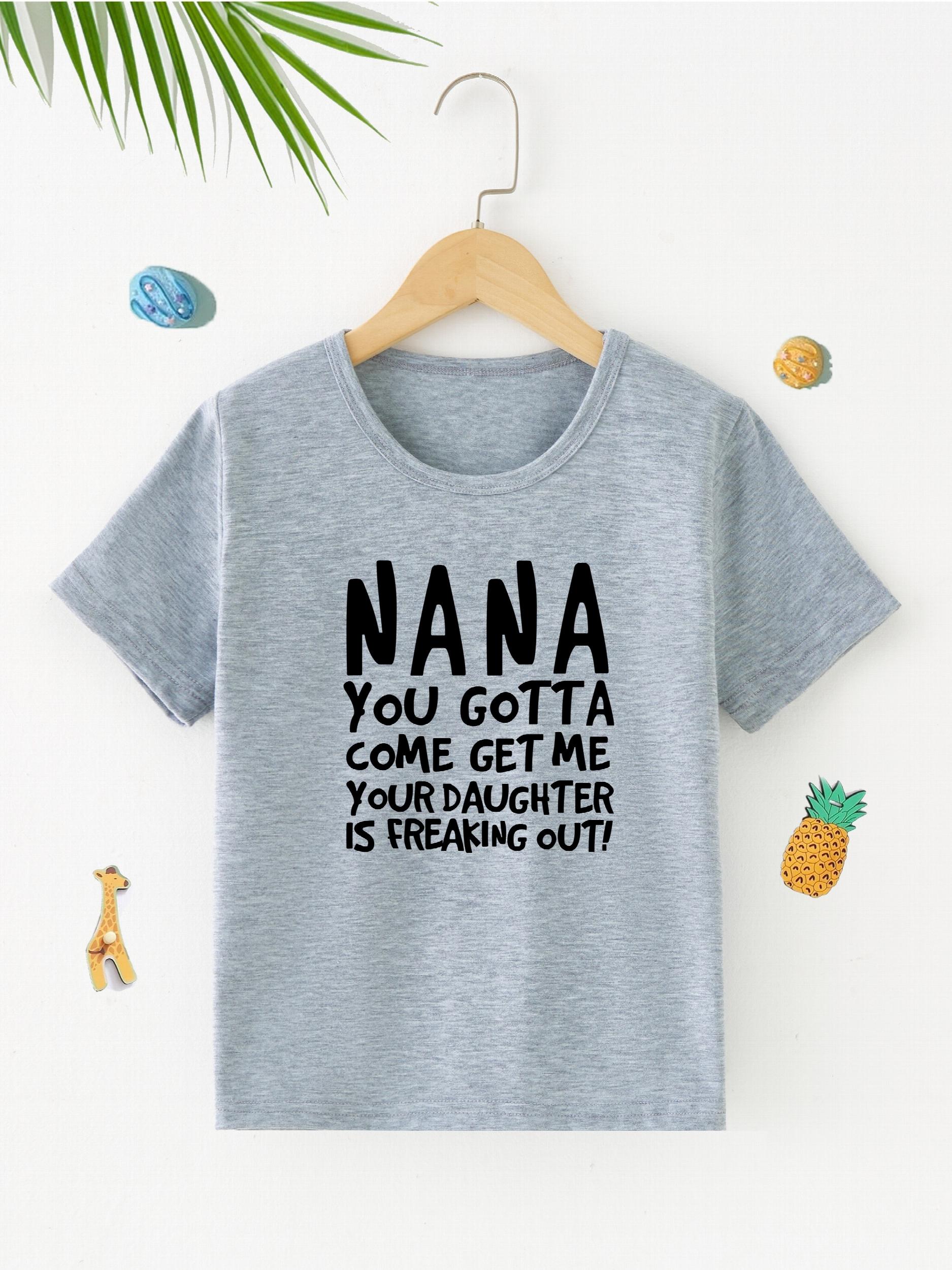 Boy's Funny Letter Print Short Sleeve T-shirt for Summer