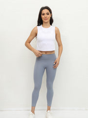 Women's Casual Crop Sports Tank Top Crew Neck Yoga Fitness Running