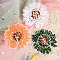 3pcs Embroidered Sequin Flower Iron On Patches DIY Stickers