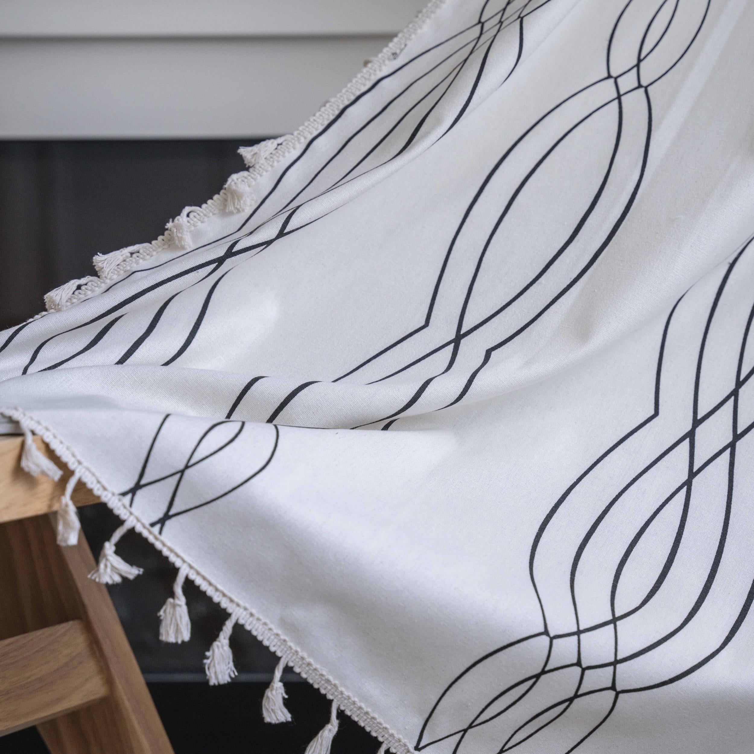 Boho Vintage Tassel Curtain for Bedroom and Living Room