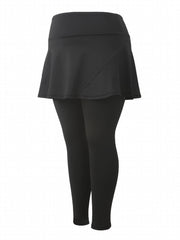 Sports Leggings Women's Plus Solid Wide Waistband High Stretch