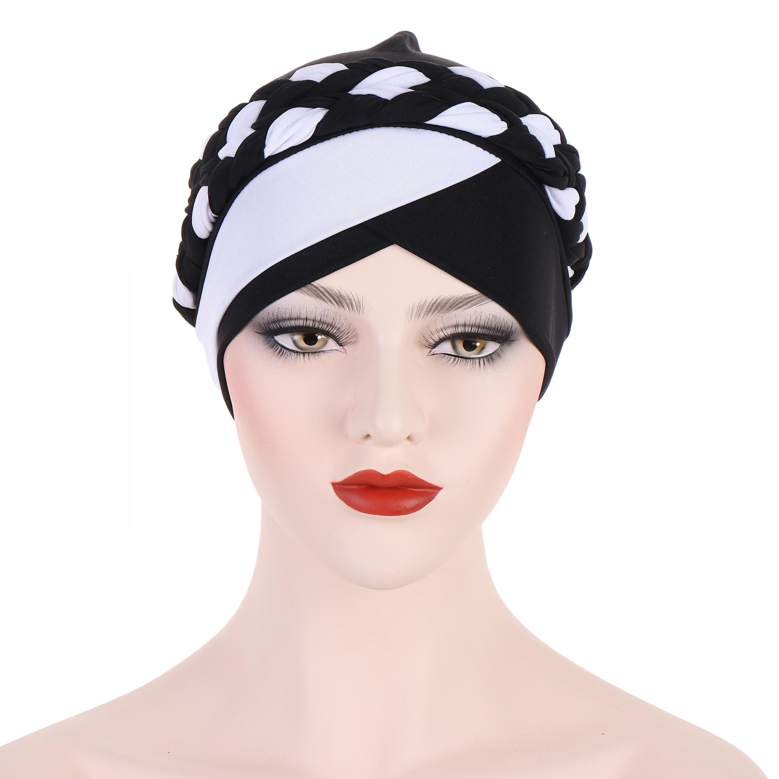 Double Braided Turban Cap Pre tied Headwrap Casual Beanie