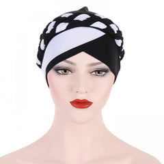 Double Braided Turban Cap Pre tied Headwrap Casual Beanie