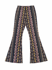 Geometric Pattern Flare Leg Workout Pants Women's Activewear