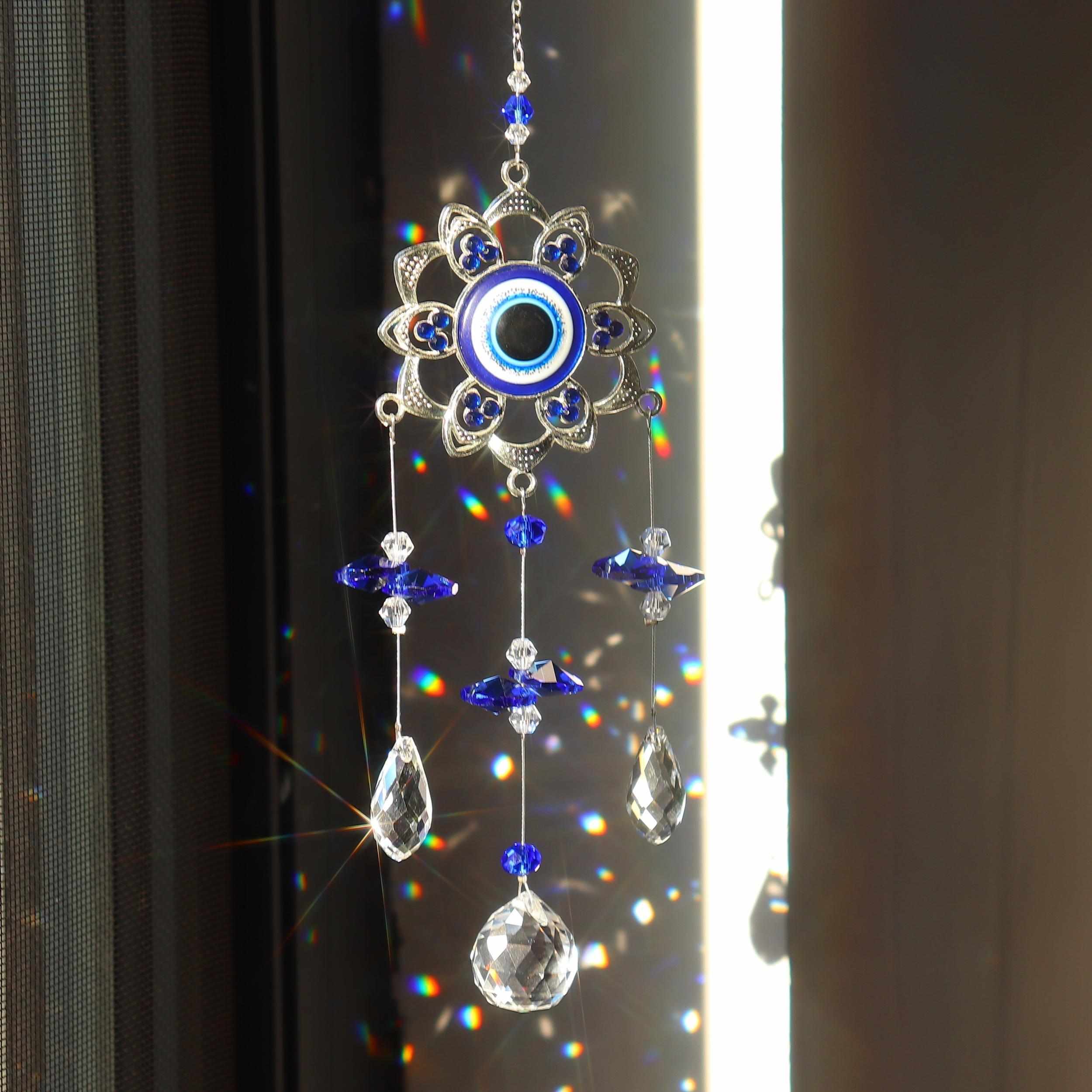 Crystal Evil Eye Suncatcher for Home Protection