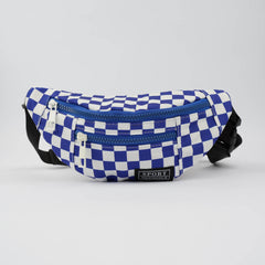 Unisex Checkerboard Zipper Fanny Pack Bag Sling Bag