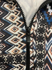 Geometric Print Short Sleeve V Neck Stretch Dress