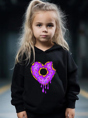 Donut Heart Pattern 2pcs Activewear Sets Girls Sports Outfits