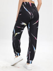 Colorful Print Sports Sweatpants Drawstring Elastic Waist