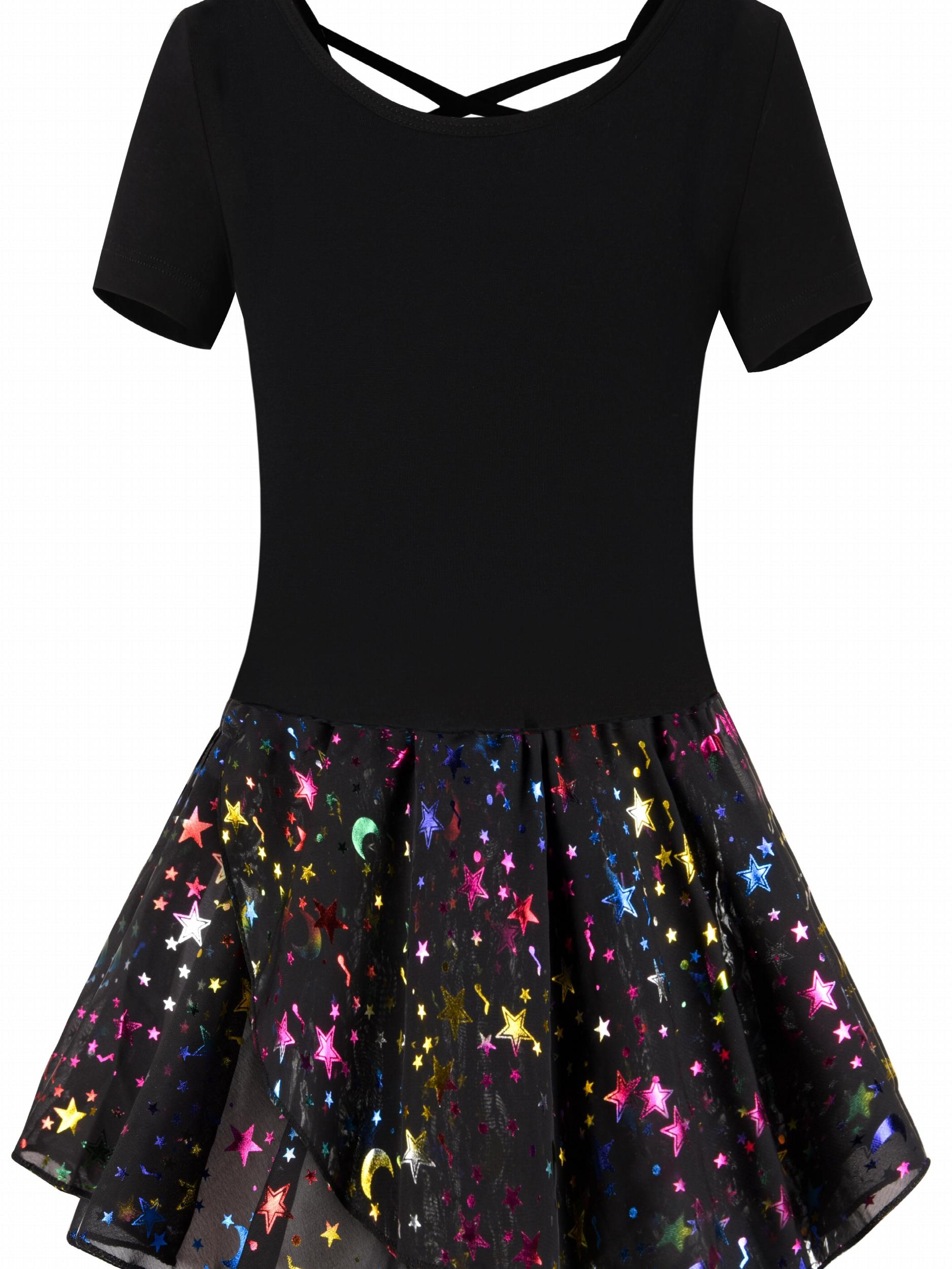 Girls Cotton Sequin Tutu Dress Ballet Leotard