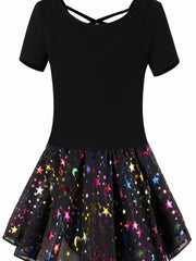 Girls Cotton Sequin Tutu Dress Ballet Leotard