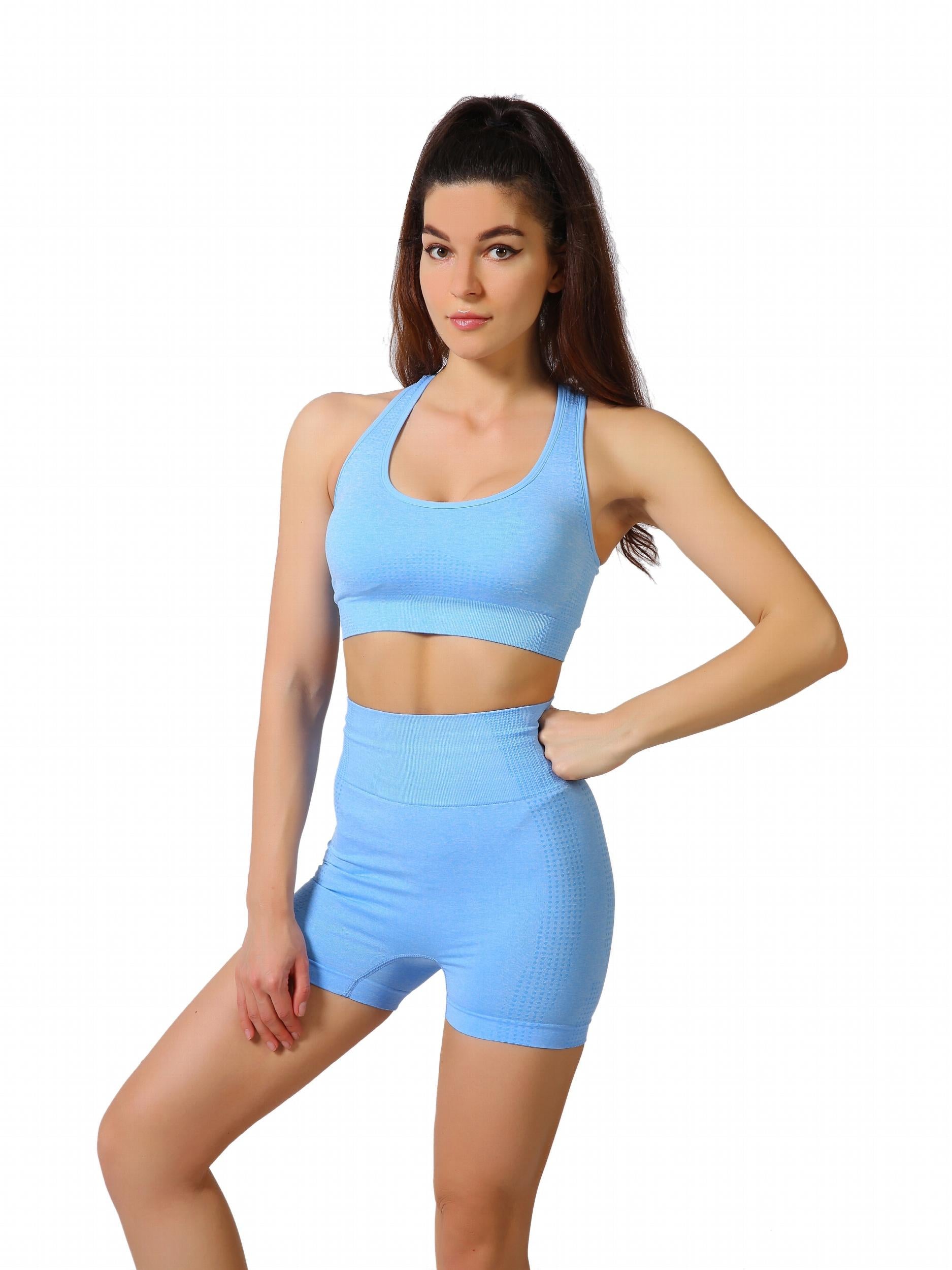 Yoga Sports Set Racer Back Sports Bra & Leggings Suits Women's Activewear