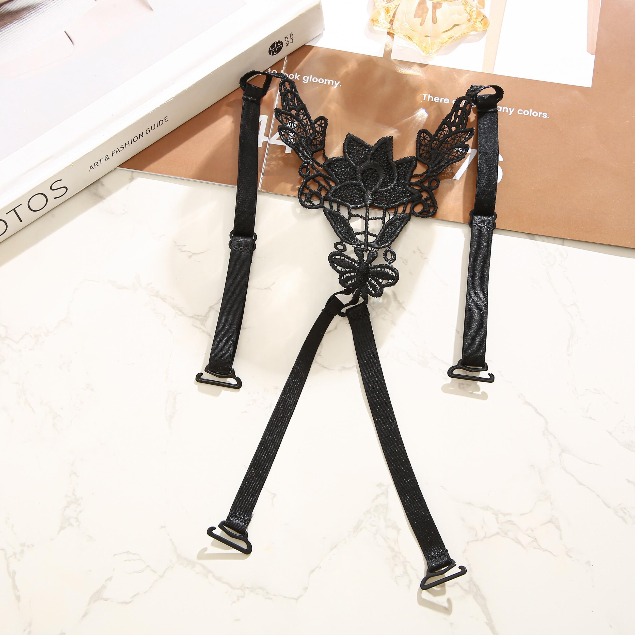 Lace Embroidery Shoulder Straps Criss Cross Back Adjustable Underwear Straps