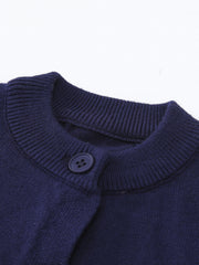 Toddler Boys Striped Knit Cardigan Thermal Sweater