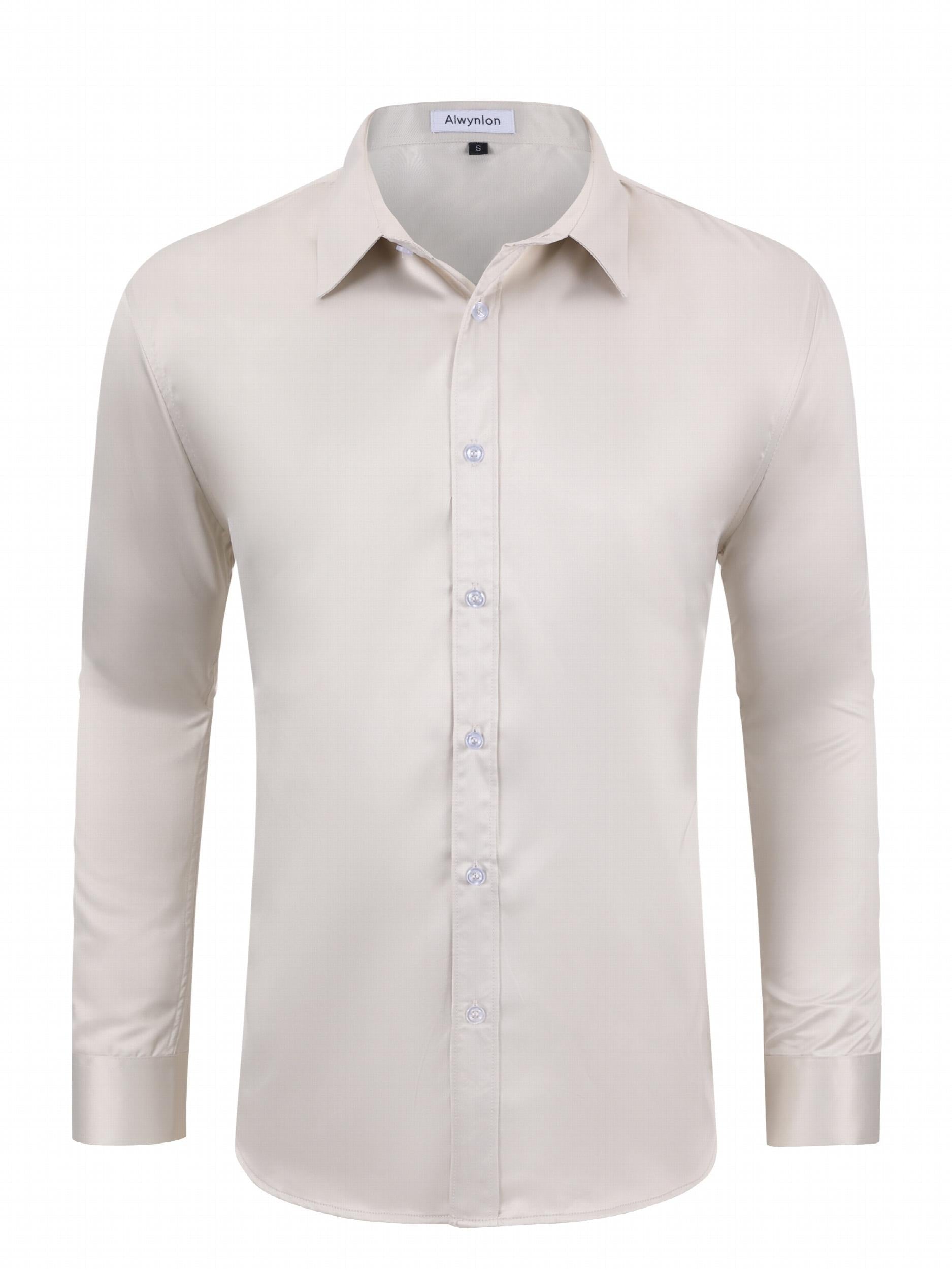 Men's Satin Button Up Shirt for Business Occasions