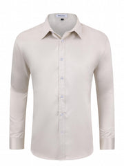Men's Satin Button Up Shirt for Business Occasions