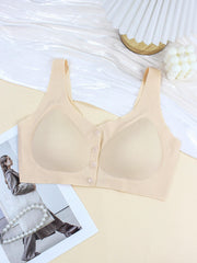 Solid Wireless Front Buckle Bra Women's Lingerie