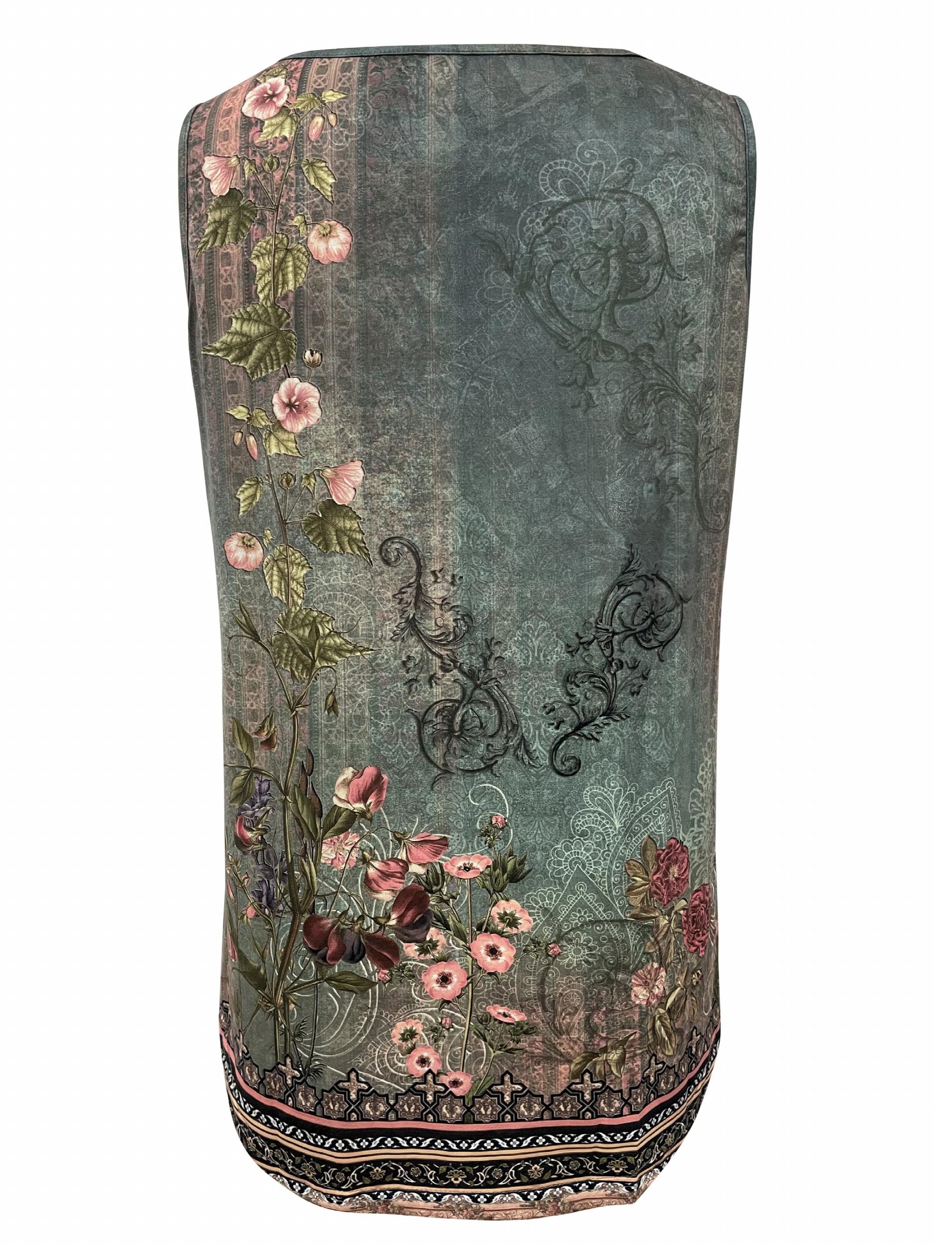Floral Print Square Neck Tank Top Sleeveless Summer Casual Top