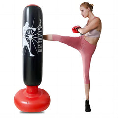 Inflatable Punching Bag Boxing Training Taekwondo 63in Stand Gloves Excluded