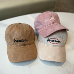Freedom Embroidery Unisex Baseball Cap Vintage Solid Washed Dad Hats