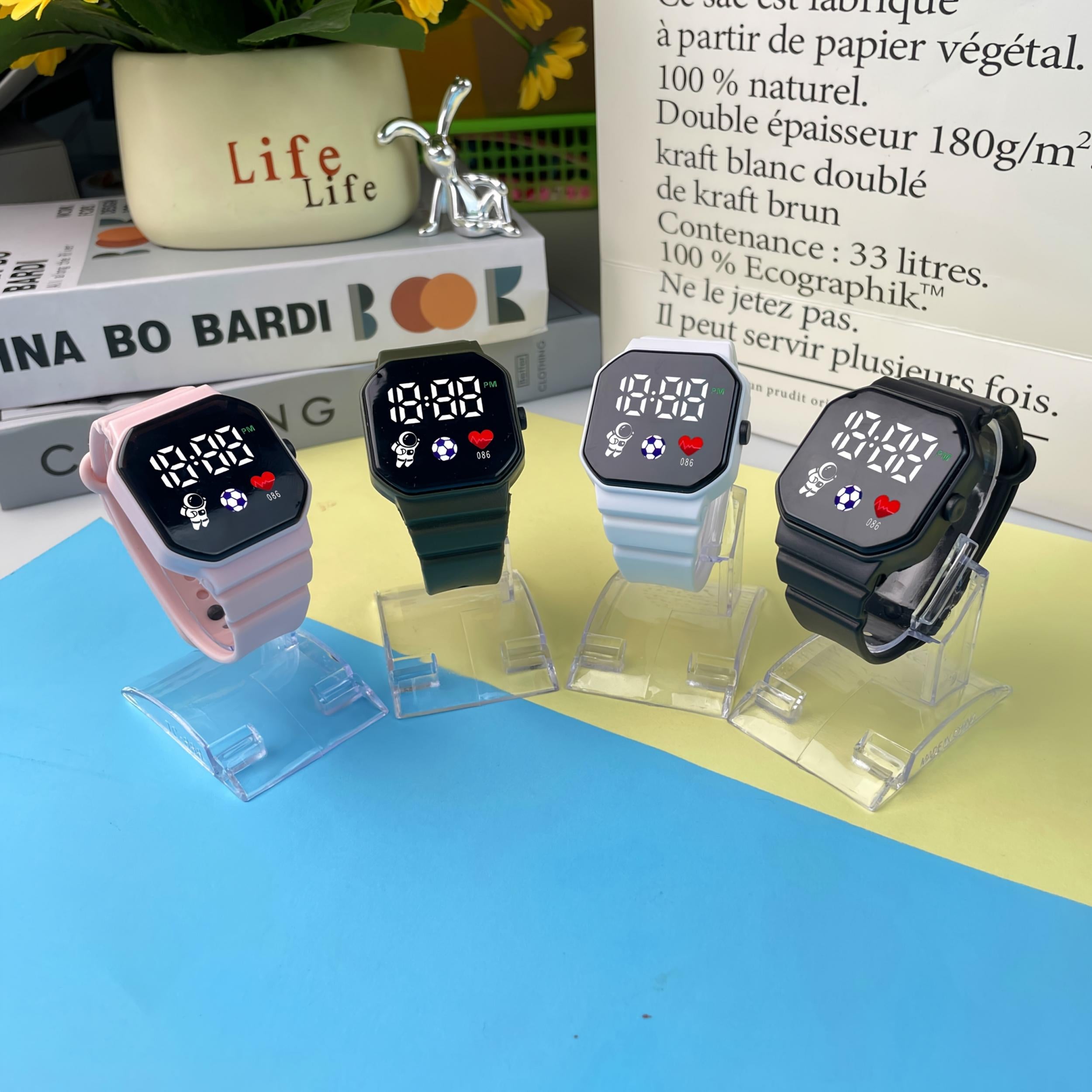4pcs Astronaut Football LED Electronic Watch Set