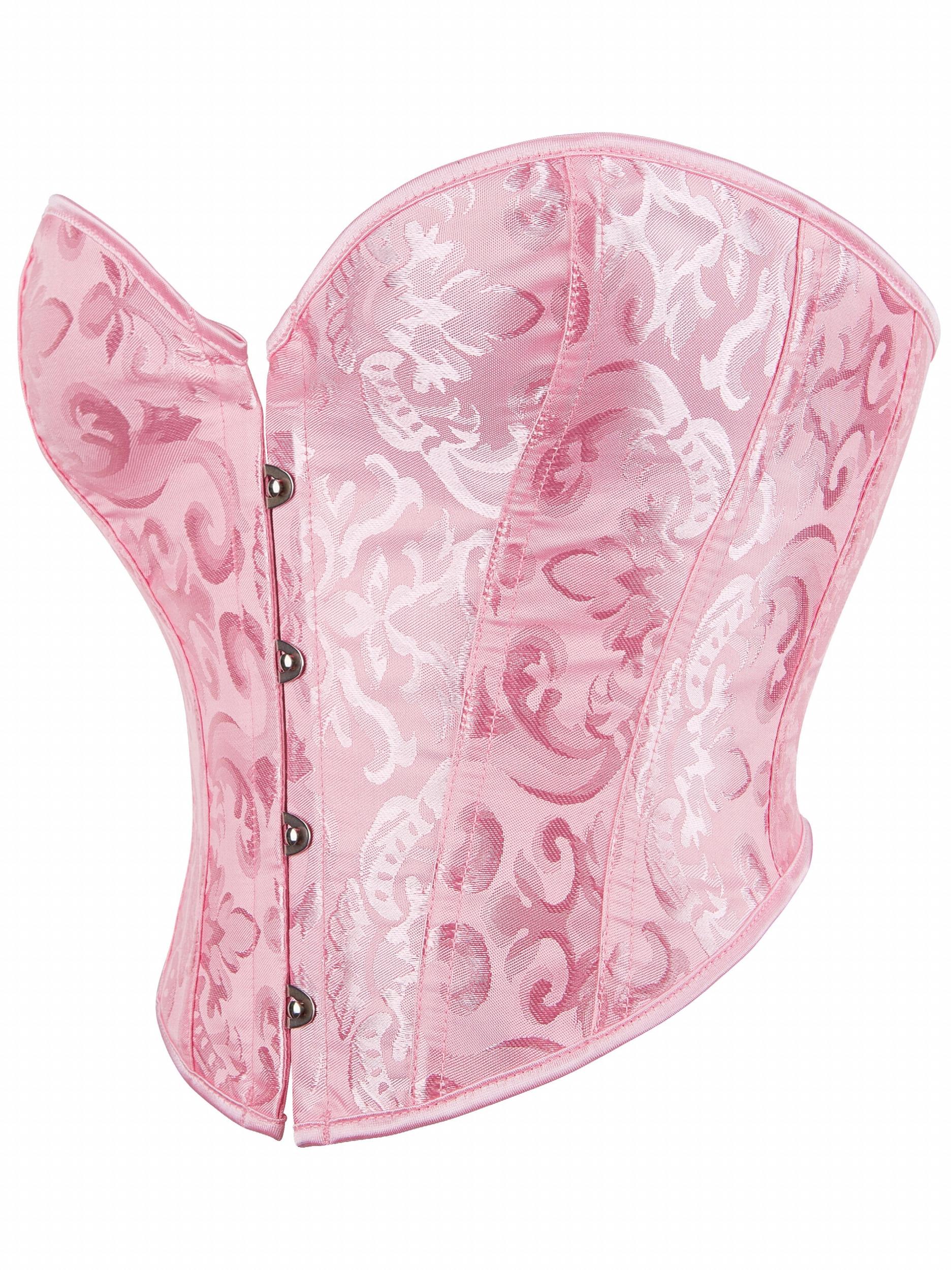 Jacquard Strapless Corset Bustier Tummy Control Lace Up Body Shaper