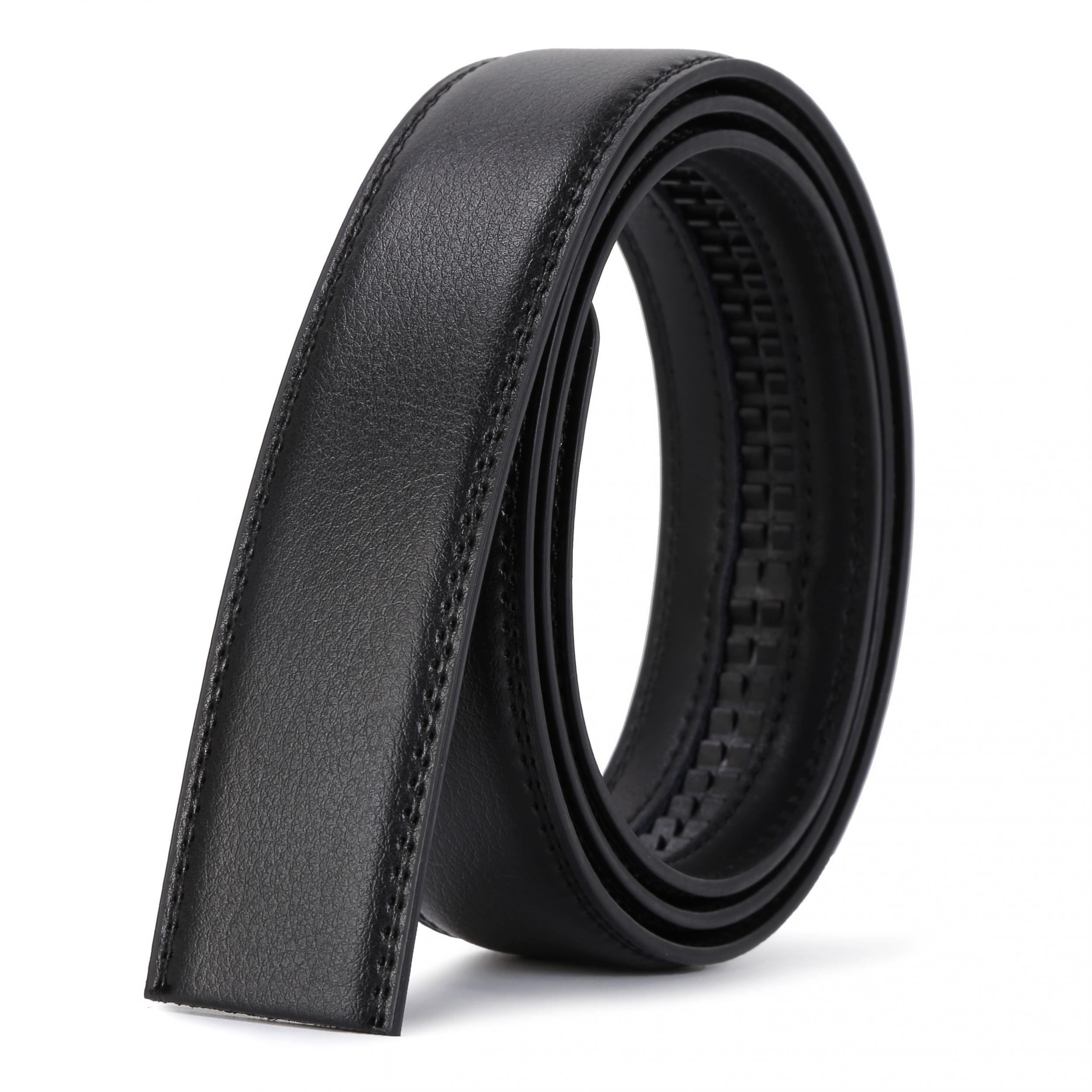 Men's PU Leather Business Belt with Golden Automatic Buckle