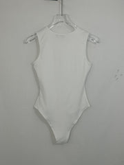 Sleeveless Crew Neck Tank Bodysuit for Women