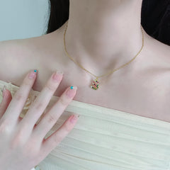 Colorful Letter P Pendant Necklace for Girls