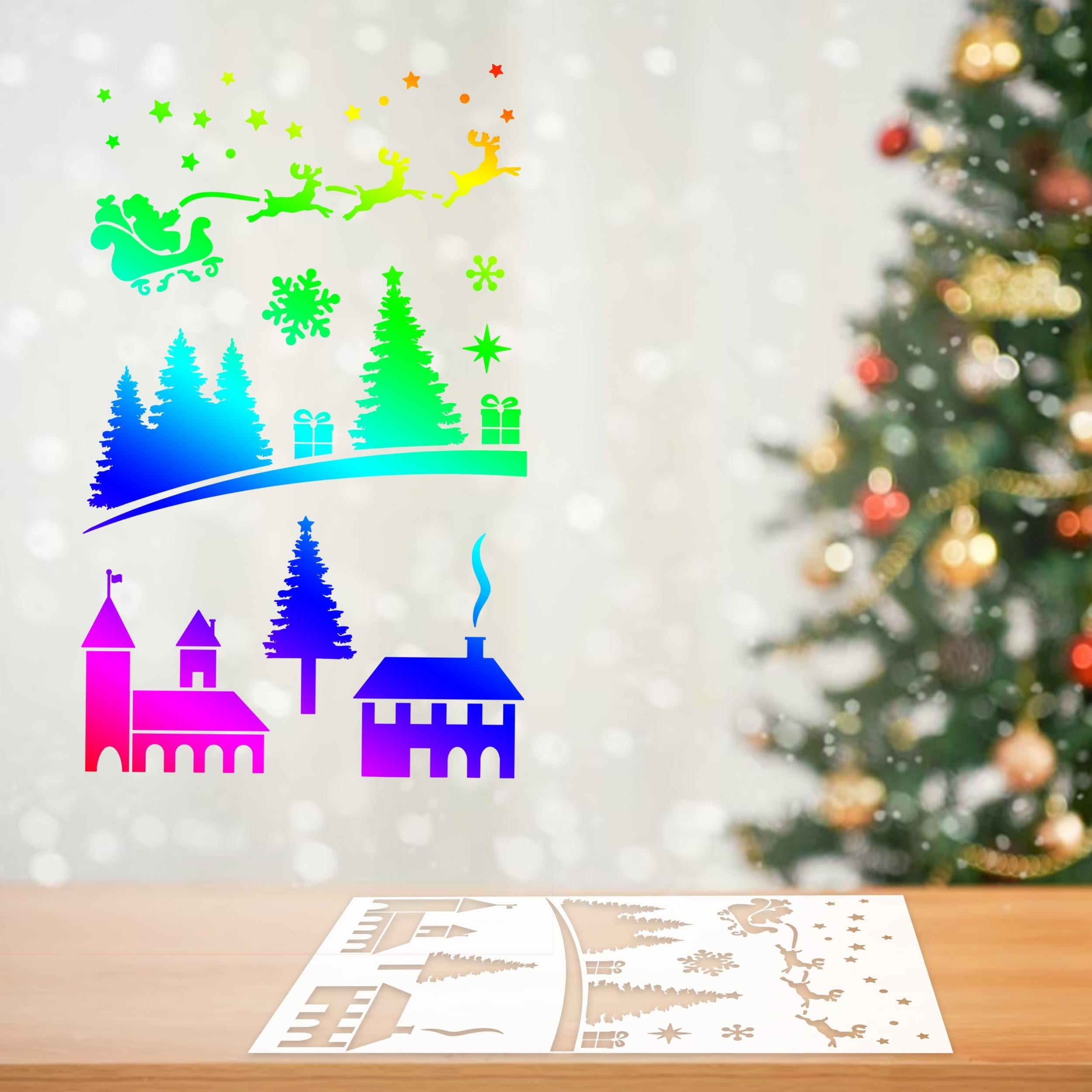 Christmas Painting Stencils Wall Decoration DIY Hand-painted Kids Graffiti