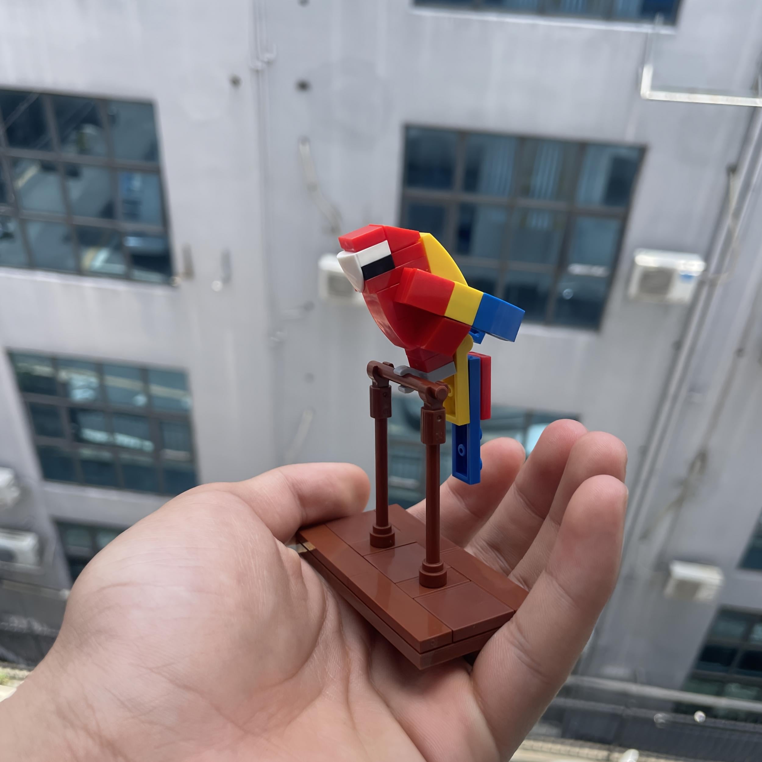 Mini Parrot Bird Building Blocks Desktop Ornament