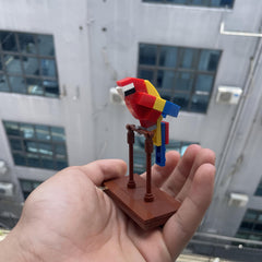 Mini Parrot Bird Building Blocks Desktop Ornament
