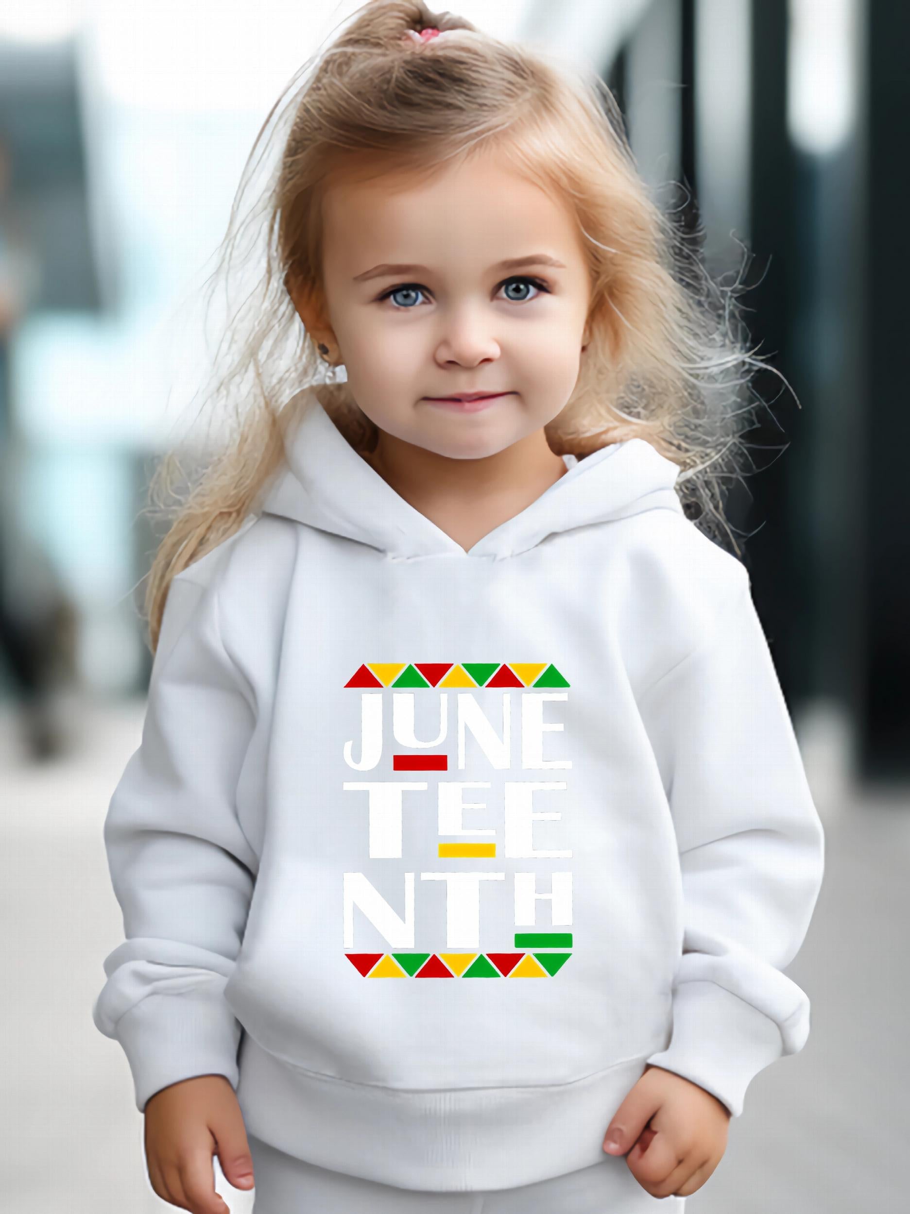 Juneteenth Print Outfit Hoodie & Pants Set Girl's Sporty Clothes