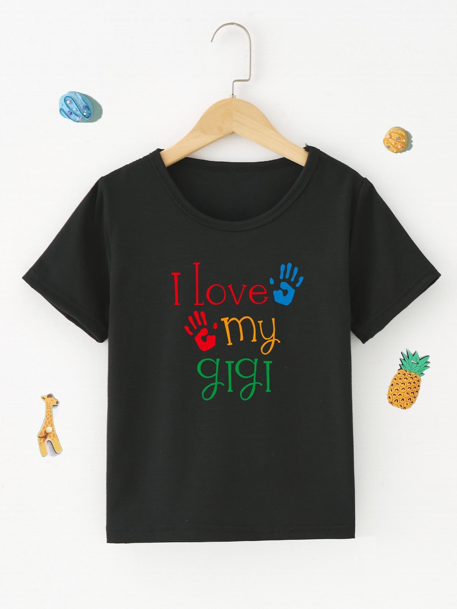 Casual I Love My Gigi Round Neck T-shirt for Baby Girls and Boys