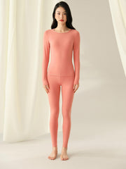 Women's Thermal Underwear Set Long Sleeve Crew Neck Tops & Pants