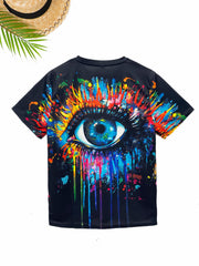 Totem Pattern Men's 2-Piece Outfit: T-shirt & Drawstring Shorts Set