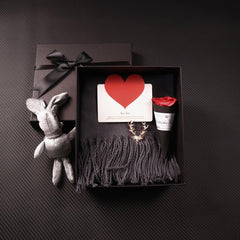 Men's 4pcs Set with Bag, Scarf, Brooch, Plush Toy & Suit Accessories