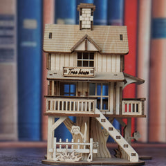 Wooden Forest Cabin 3D Puzzle Kit Yellow
