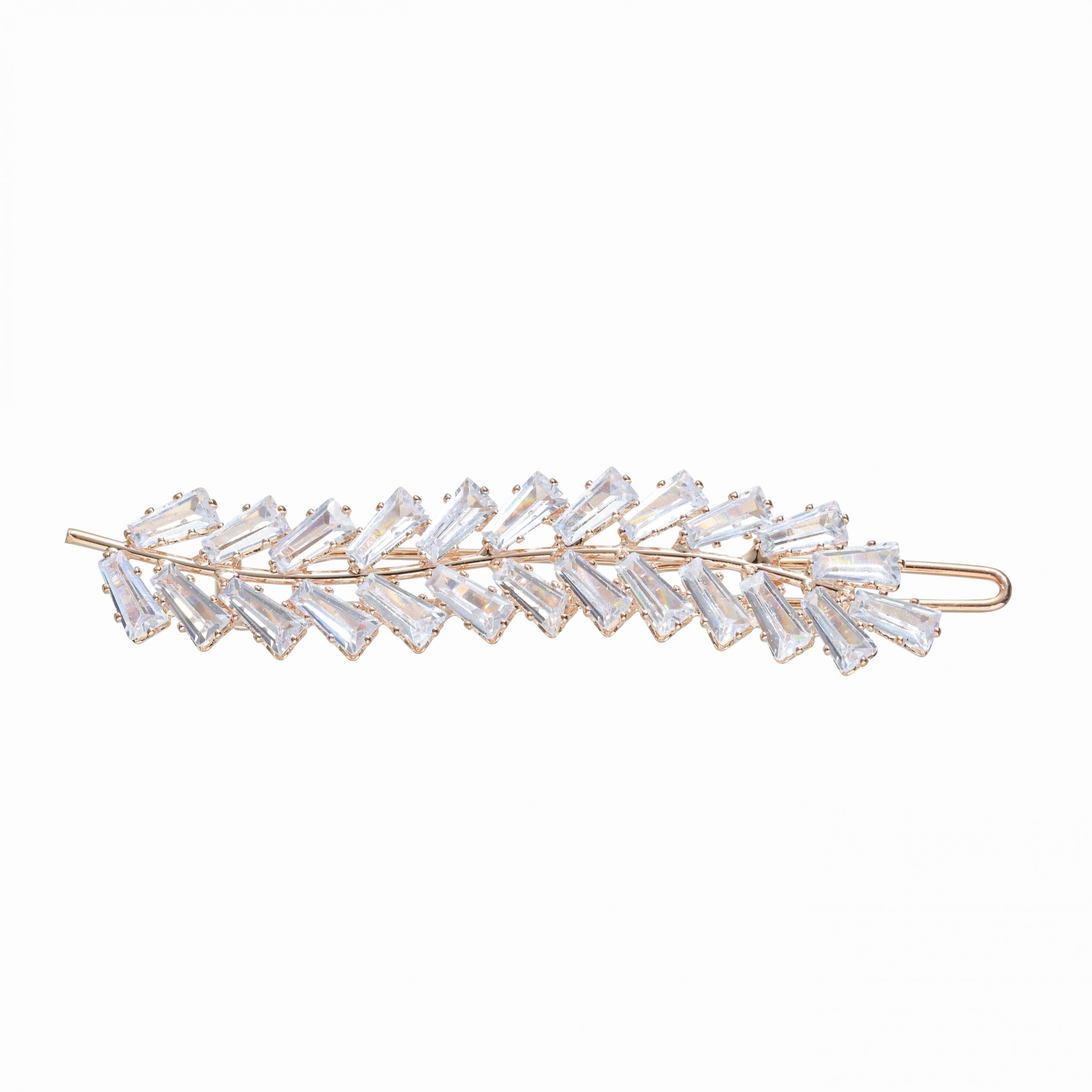 Leaf Shape Hair Clip Metal Side Clip Head Jewelry for Women Girls