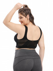 Sports Bra Women's Plus Breathable Mesh Hollow Out Yoga Running