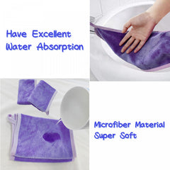 2pcs Light Purple Small Towel For Hands Soft Absorbent Microfiber with Loop