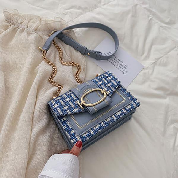 Women Wide Strap Shoulder Bags Chain Messenger Crossbody Bags