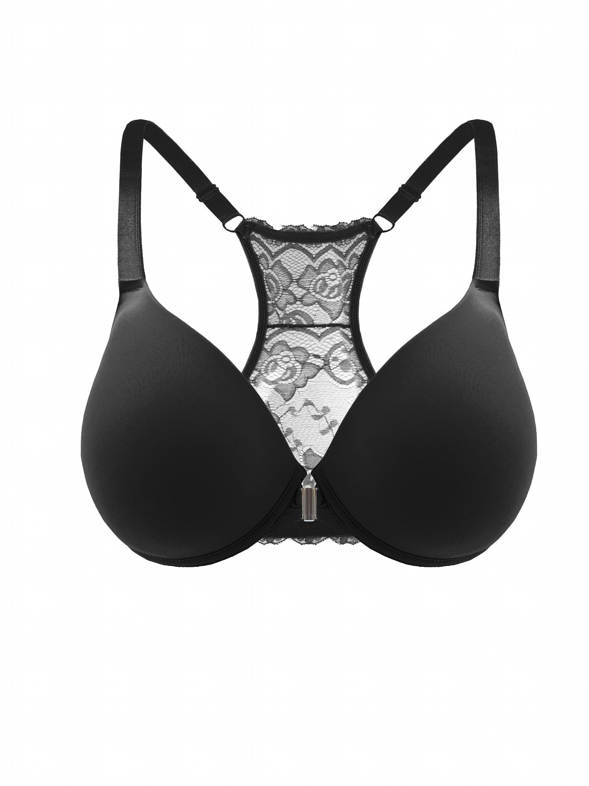 Front Closure Racer Back Padded T shirt Bralette