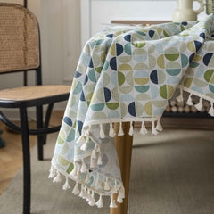 Boho Beige Tablecloth - Wrinkle Resistant & Washable