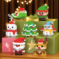 Girls' Christmas Tree Building Blocks Reindeer Bell Puzzle Toy