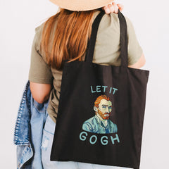 Funny Let it Gogh Canvas Women Shopping Bags Girl Shoulder Cloth Bags