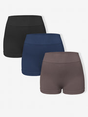 Seamless Hip Lifting Yoga Sports Shorts Solid Workout Biker Shorts